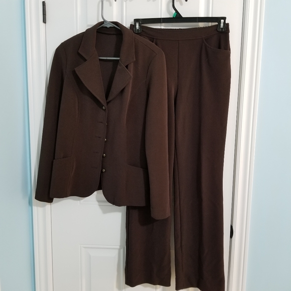 Weekenders Jackets & Blazers - Weekenders 2 piece chocolate brown pant suit